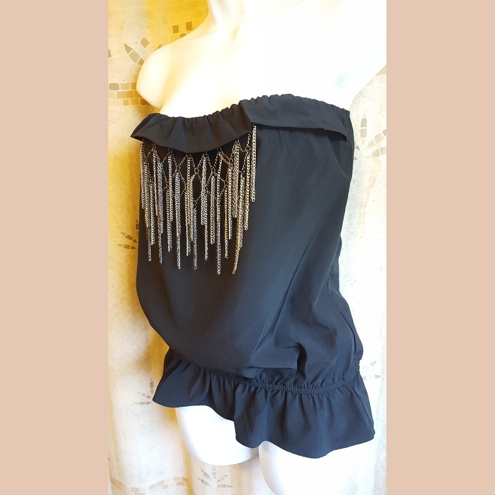 Caribbean Queen Tube Top w/ Dangling Chains